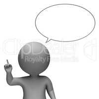 Speech Bubble Indicates Copy Space And Communicate 3d Rendering