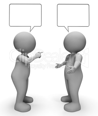Speech Bubble Indicates Copy Space And Chat 3d Rendering