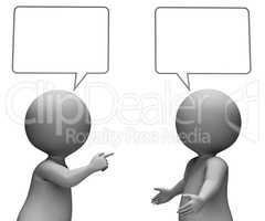 Speech Bubble Means Copy Space And Blank 3d Rendering