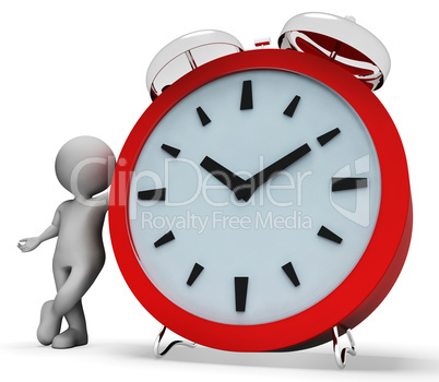Clock Alarm Shows Render Illustration And Ringing 3d Rendering