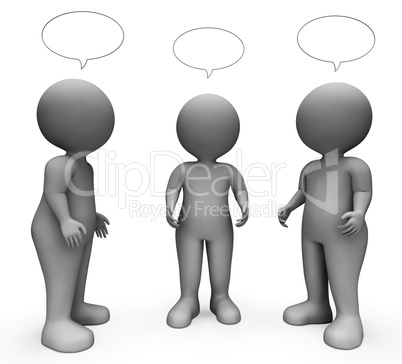 Speech Bubble Indicates Copy Space And Characters 3d Rendering