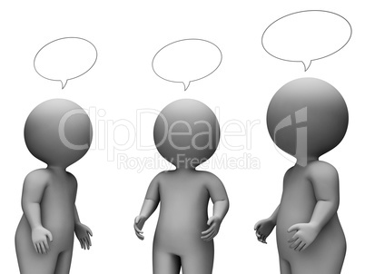 Speech Bubble Shows Render Chatting And Speaking 3d Rendering