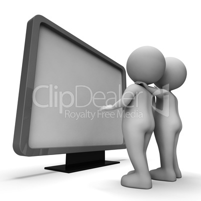 Monitor Watching Shows Text Space And Copyspace 3d Rendering
