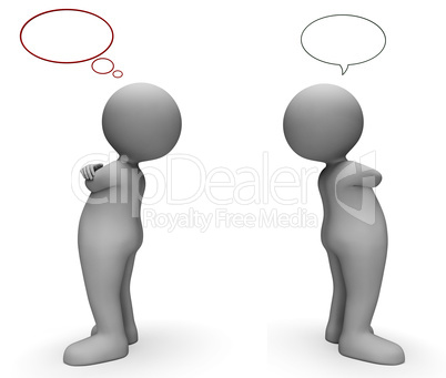 Speech Bubble Shows Copy Space And Annoyed 3d Rendering