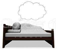 Character Dream Shows Go To Bed And Bedroom 3d Rendering