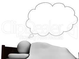 Sleep Bed Means Sweet Dreams And Bedroom 3d Rendering