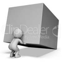 Copyspace Character Represents Man Blank And Boxes 3d Rendering