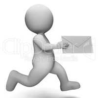 Email Message Represents Communicate Communication And Man 3d Re