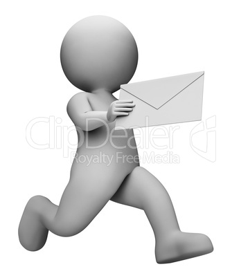 Message Letter Represents Communication Envelope And Mailing 3d