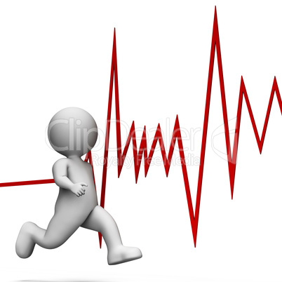 Health Heartbeat Represents Wellness Sprint And Render 3d Render