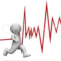 Health Heartbeat Represents Wellness Sprint And Render 3d Render
