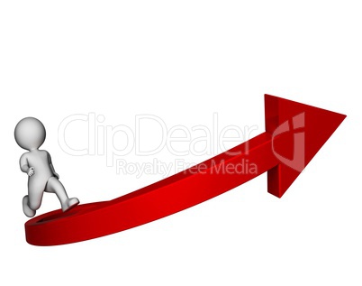 Arrows Character Indicates Success Successful And Advance 3d Ren