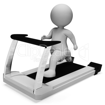 Character Running Represents Get Fit And Exercise 3d Rendering