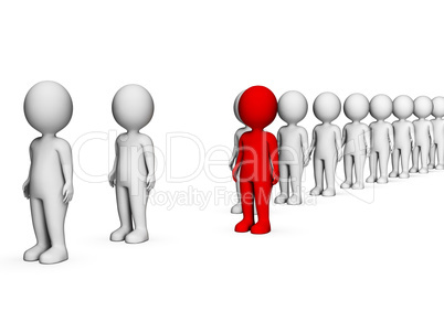 Different Characters Indicates Stand Out And Discrimination 3d R