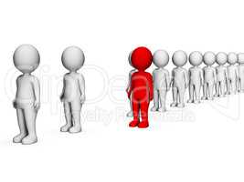 Different Characters Indicates Stand Out And Discrimination 3d R