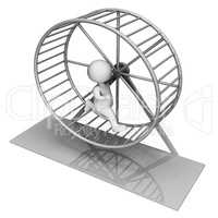 Hamster Wheel Indicates Worn Out And Active 3d Rendering