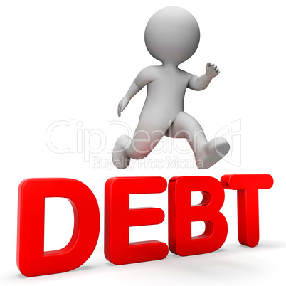 Debt Overcome Means Render Achievement And Breakthrough 3d Rende