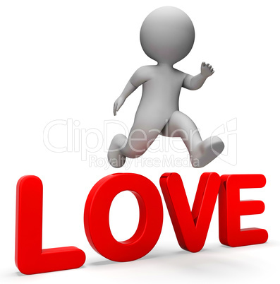 Attain Love Indicates Character Affection And Attained 3d Render