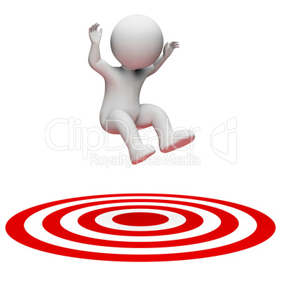 Success Target Indicates Aiming Man And Illustration 3d Renderin