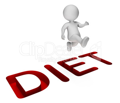 Success Character Means Weight Loss And Diet 3d Rendering
