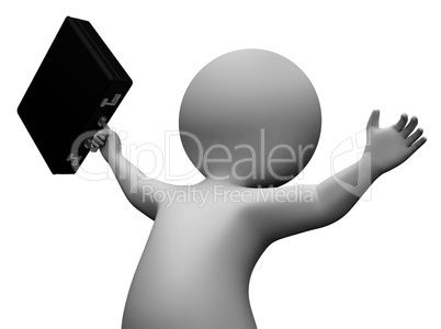 Happy Character Means Business Person And Joy 3d Rendering