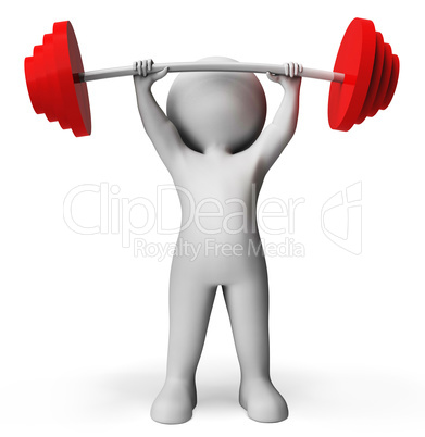 Weight Lifting Means Physical Activity And Confident 3d Renderin