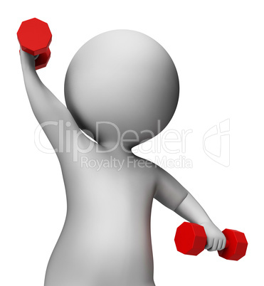 Exercise Dumbbells Represents Physical Activity And Dumbell 3d R