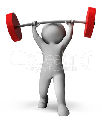 Weight Lifting Means Workout Equipment And Exercise 3d Rendering