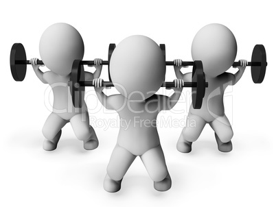 Weight Lifting Indicates Bar Bell And Bodybuilder 3d Rendering
