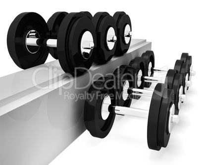 Exercise Gym Represents Workout Equipment And Exercises 3d Rende