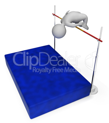 High Jump Means Pole Vault And Athletic 3d Rendering