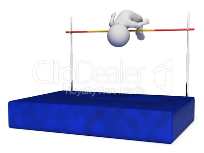 High Jump Indicates Pole Vault And Athletic 3d Rendering