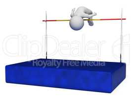 High Jump Indicates Pole Vault And Athletic 3d Rendering