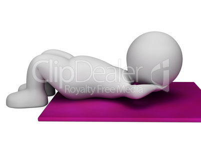 Sit Ups Represents Work Out And Abdomens 3d Rendering