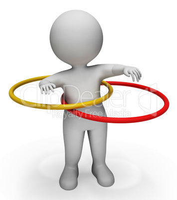 Hula Hoop Represents Physical Activity And Exercised 3d Renderin