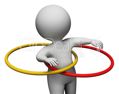 Hula Hoop Shows Physical Activity And Exercise 3d Rendering