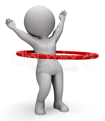 Hula Hoop Indicates Working Out And Active 3d Rendering