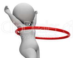 Hula Hoop Represents Getting Fit And Exercised 3d Rendering