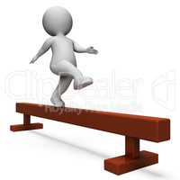 Balance Beam Means Getting Fit And Agility 3d Rendering