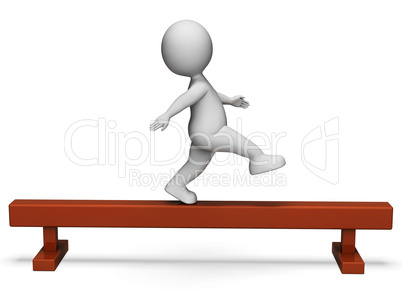 Balance Beam Represents Get Fit And Exercise 3d Rendering