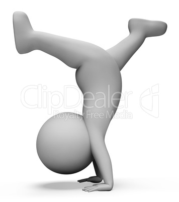 Gymnastics Exercise Indicates Hand Stand And Athlete 3d Renderin