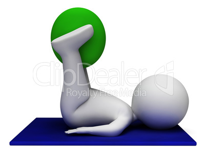 Exercise Ball Represents Get Fit And Exercised 3d Rendering
