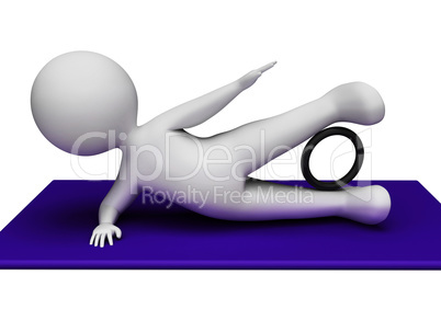 Character Gym Indicates Get Fit And Exercises 3d Rendering