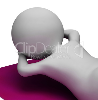 Sit Ups Shows Get Fit And Abdomens 3d Rendering