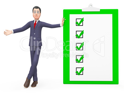 Check Marks Means Tick Symbol And Affirmation 3d Rendering