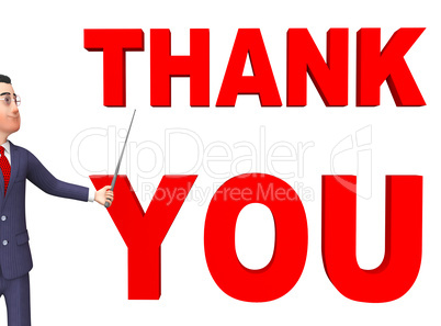 Thank You Means Business Person And Businessman 3d Rendering