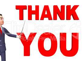 Thank You Means Business Person And Businessman 3d Rendering