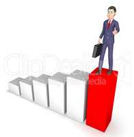 Businessman Character Means Success Successful And Advance 3d Re