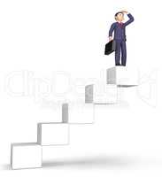 Success Stairs Means Achievement Succeed And Attainment 3d Rende