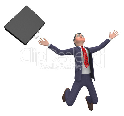 Businessman Falling Indicates Accident Over And Executive 3d Ren